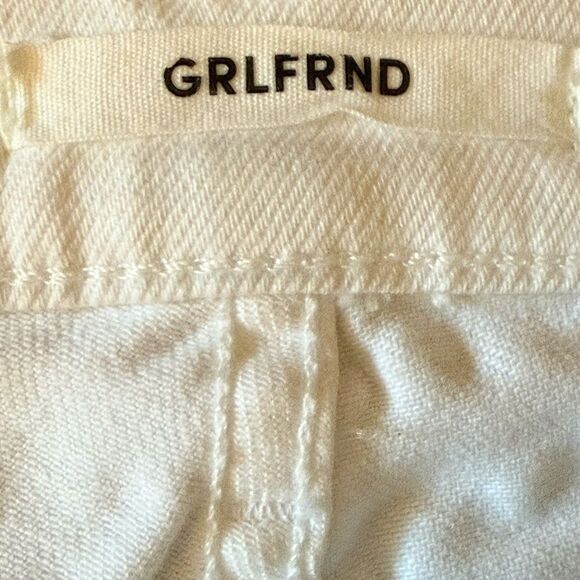 Grlfrnd Kendall White Noise Denim Cropped Jeans with Zip Ankle. Size 24. - Picture 13 of 14